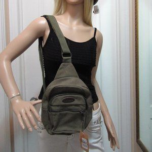 Brand New Boutique Smaller Canvas back Pack purse  Green see picture measurement